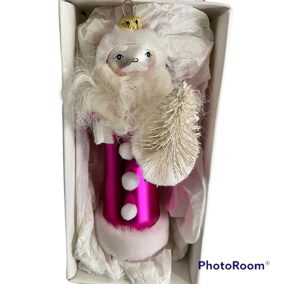 Department 56 Beaux Arts Santa Claus with Tree Glass Ornament Vintage Collectors - Picture 2 of 7
